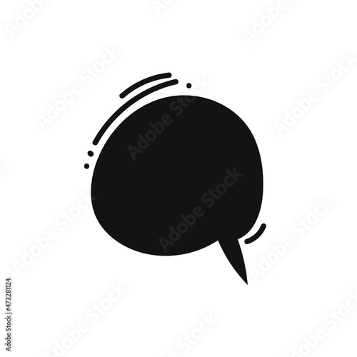 Cartoon doodle vector speech bubble in black and white style. Ideal for presentation, demonstration. Text template copy space.