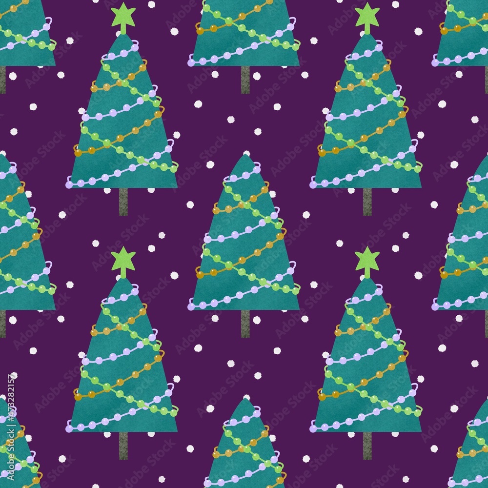 Doodle green cute Christmas tree for fabrics and gifts Doodle green cute Christmas tree for fabrics and gifts