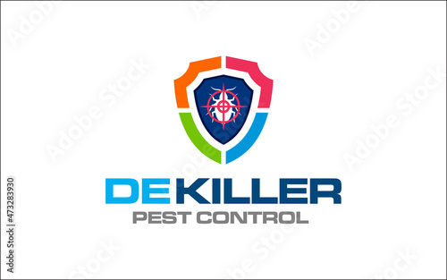Illustration vector graphic of disinfection service and pest control logo design template-09
