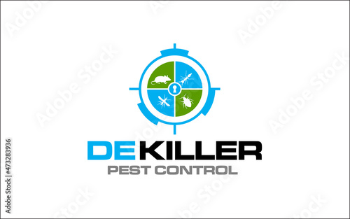 Illustration vector graphic of disinfection service and pest control logo design template-09