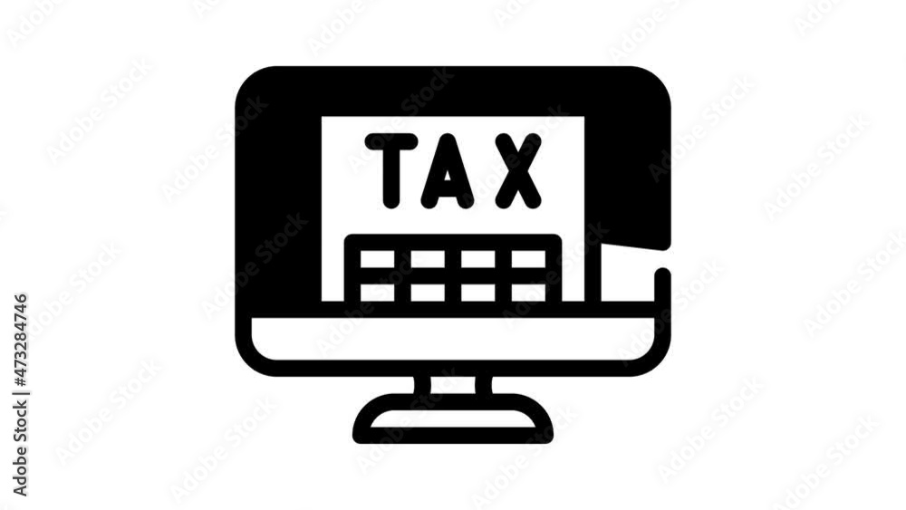 online tax animated line icon online tax sign. isolated on white background online tax animated line icon online tax sign. isolated on white background