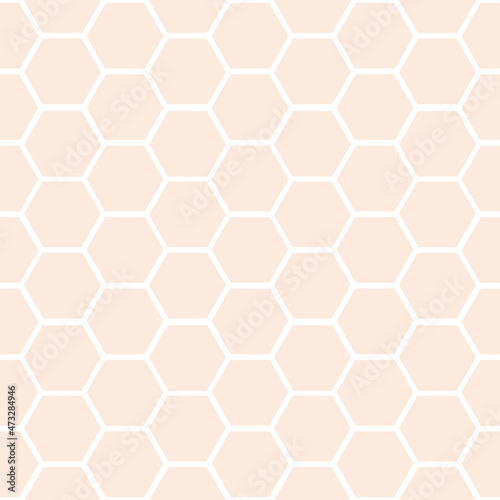 Seamless pattern with pink and white honeycomb
