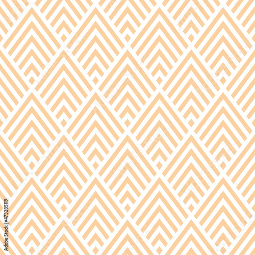 Beige lines rhombuses seamless pattern.