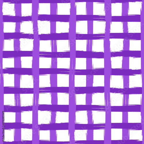 Purple brush stripes seamless pattern.