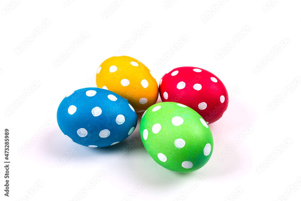 Colorful handmade easter eggs isolated on a white. Colorful handmade easter eggs isolated on a white.