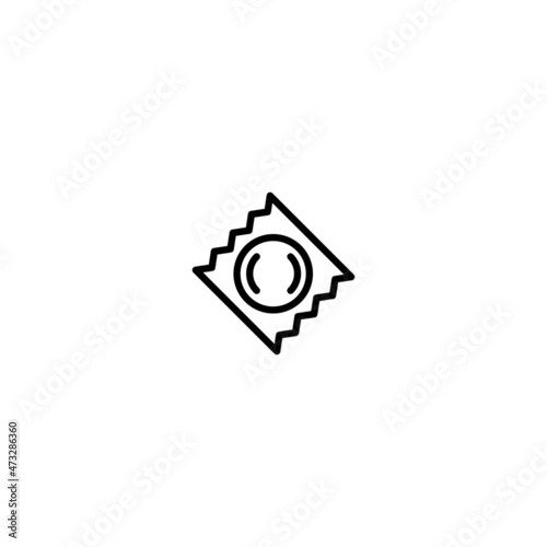 Vector condom icon. Flat illustration of condom isolated on white background. Icon vector illustration sign symbol.