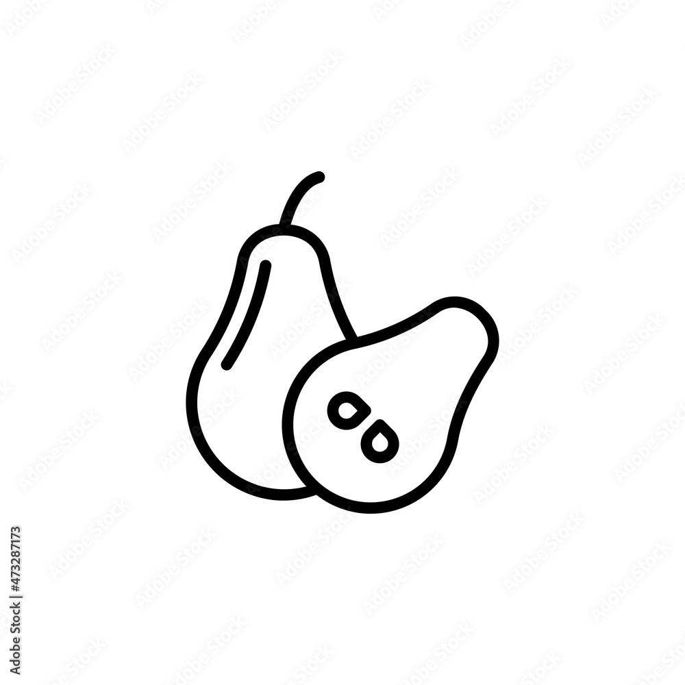 pear vector icon. fruit icon outline style. perfect use for icon, logo, illustration, website, and more. icon design line style pear vector icon. fruit icon outline style. perfect use for icon, logo, illustration, website, and more. icon design line style