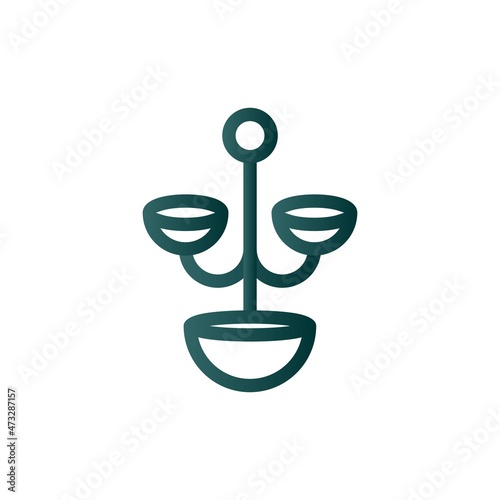 Chandelier Line Gradient Vector Icon Design
