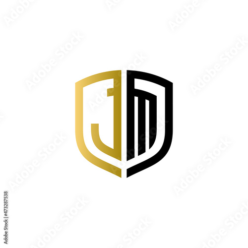 jm shield logo design vector icon