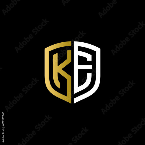ke shield logo design vector icon