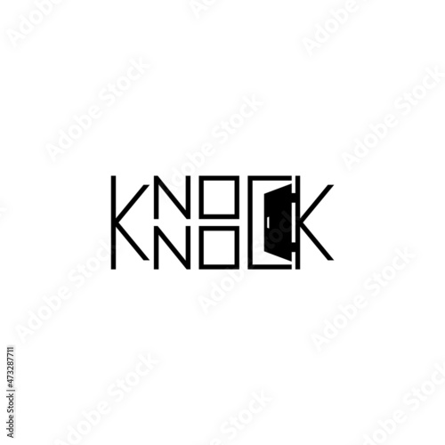 Knock knock text logo design.