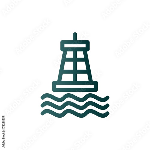 Buoy Line Gradient Vector Icon Design