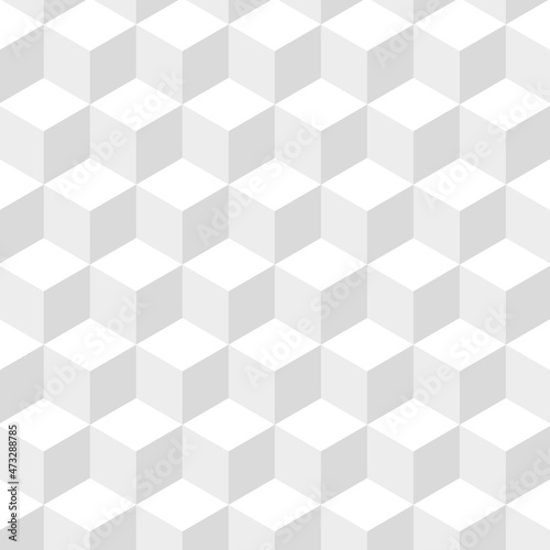 Gray background vector in white cube patterns