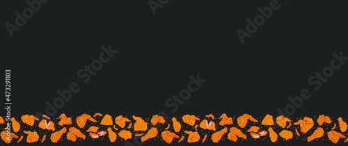 Fried chicken meat. Fast food menu design elements. Restaurant cafe menu, template design. Food flyer. Vector.