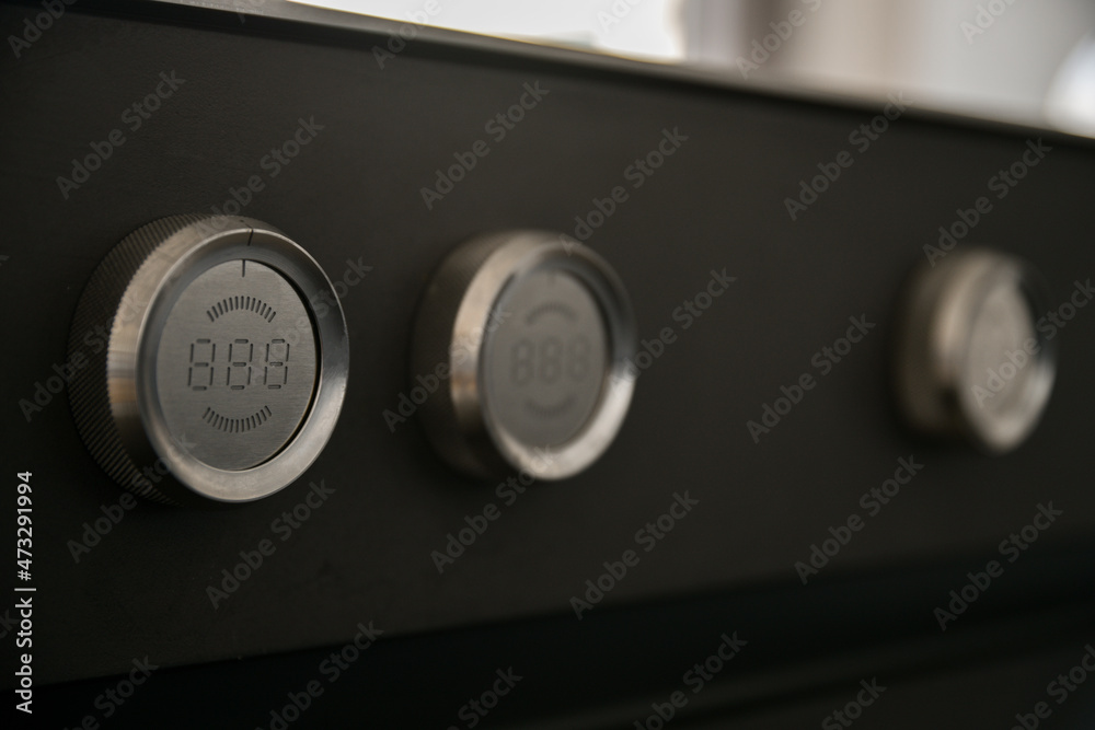 Control panel of oven in kitchen Control panel of oven in kitchen
