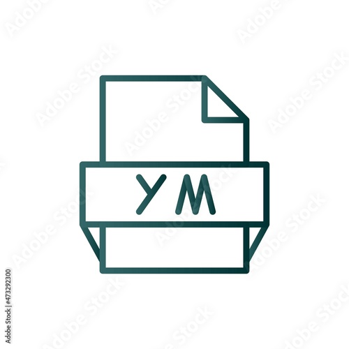 Obraz na płótnie Ym Line Gradient Vector Icon Design w salonie