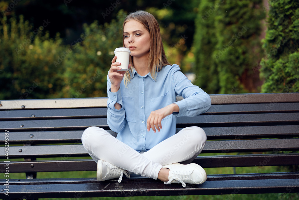 pretty woman outdoors walk fresh air lifestyle