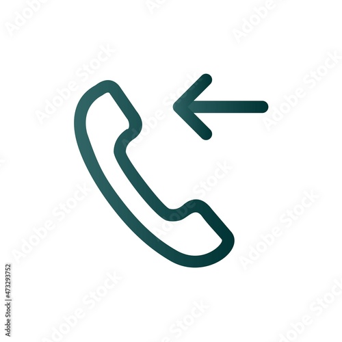 Incoming Call Line Gradient Vector Icon Design