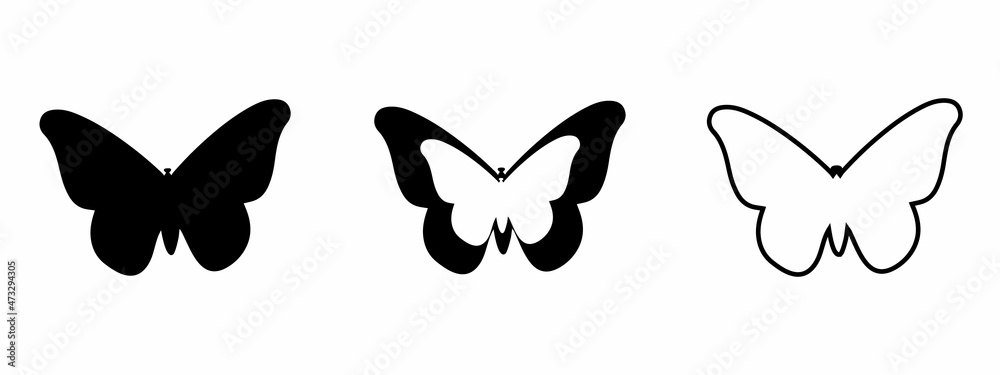 Butterfly icon vector.
Silhouette of a butterfly isolated on a white background.
Butterfly icon vector.
Silhouette of a butterfly isolated on a white background.