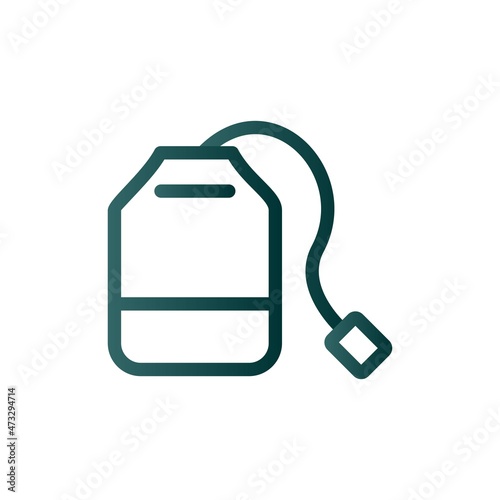 Tea Bag Line Gradient Vector Icon Design