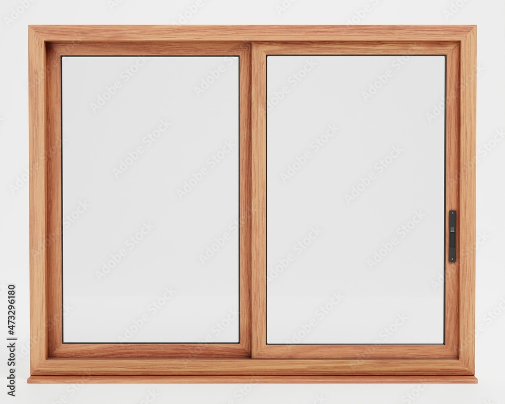 Realistic 3D Render of Double Sliding Window Realistic 3D Render of Double Sliding Window