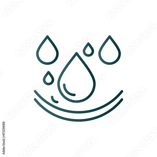 Water Drops Line Gradient Vector Icon Design