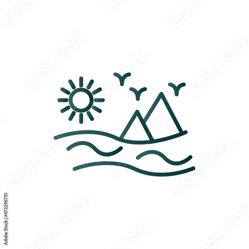 Desert Line Gradient Vector Icon Design
