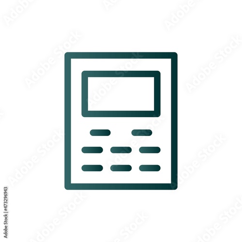 Calculator Line Gradient Vector Icon Design