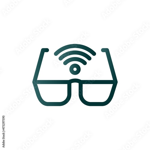 Google Glasses Line Gradient Vector Icon Design photo