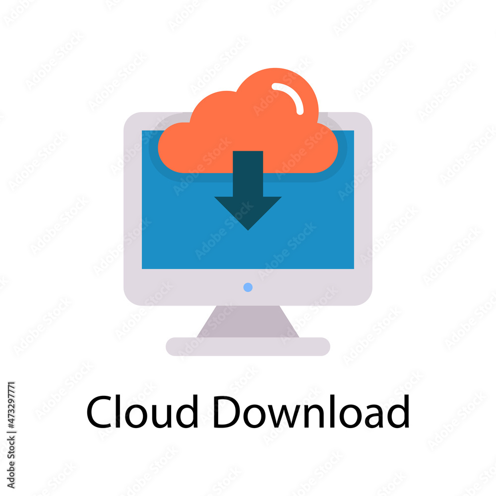 Cloud Download vector Flat Icon Design illustration. Web And Mobile Application Symbol on White background EPS 10 File Cloud Download vector Flat Icon Design illustration. Web And Mobile Application Symbol on White background EPS 10 File