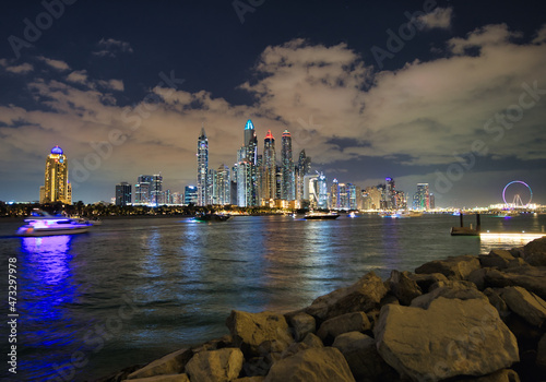 Night skyline of Dubai 