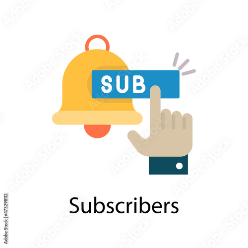 Subscribers vector Flat Icon Design illustration. Web And Mobile Application Symbol on White background EPS 10 File © Designer`s Circle 