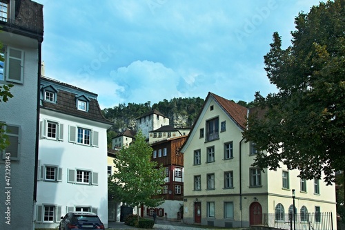 Austria-View on the castle Schattenburg in Feldkirch in the Montafon valley