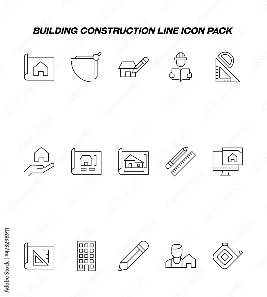 Industry concept. Collection of modern high quality building construction line icons. Editable stroke. Premiul linear symbols of builder, constructor, house, apartment building, tools for building Industry concept. Collection of modern high quality building construction line icons. Editable stroke. Premiul linear symbols of builder, constructor, house, apartment building, tools for building