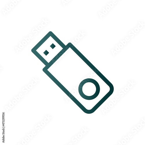 Usb Drive Line Gradient Vector Icon Design