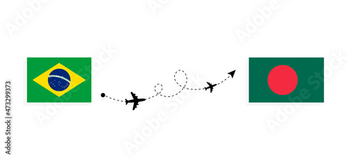 Free Download Flight and travel from Brazil to Bangladesh by passenger airplane Travel concept - GFXLoad