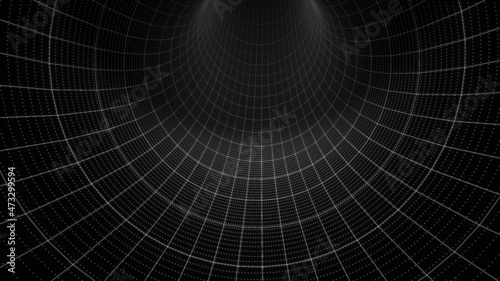 Data tunnel abstract background. Transmission of digital information as a binary signal