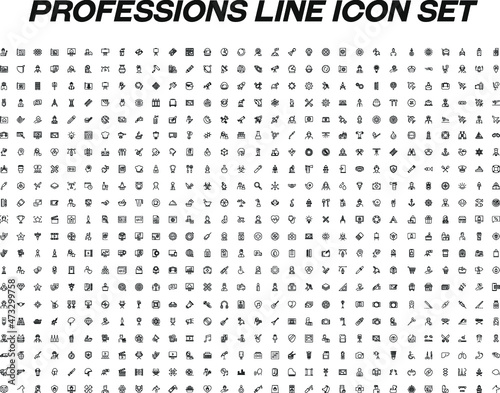 Industry concept. Collection of profession line icons. Editable stroke. Premiul linear signs for web sites, flyers, banners, online shops and companies