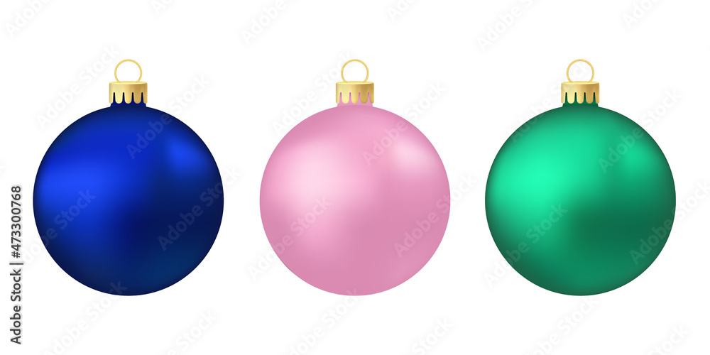 Pink rose blue and green menthol Christmas tree toy or ball Pink rose blue and green menthol Christmas tree toy or ball