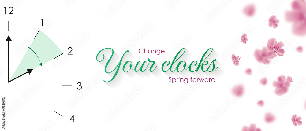 Daylight saving time. Spring forward. 21 march