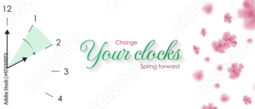 Daylight saving time. Spring forward. 21 march