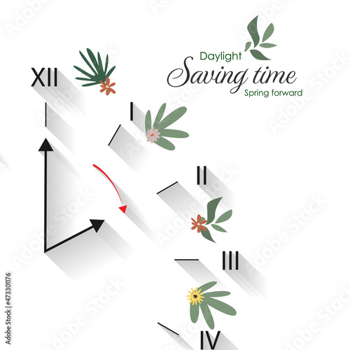 Daylight saving time. Spring forward. 21 march