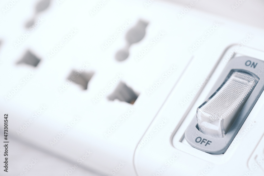 Electrical switch and plug on color background, Electrical switch and plug on color background,