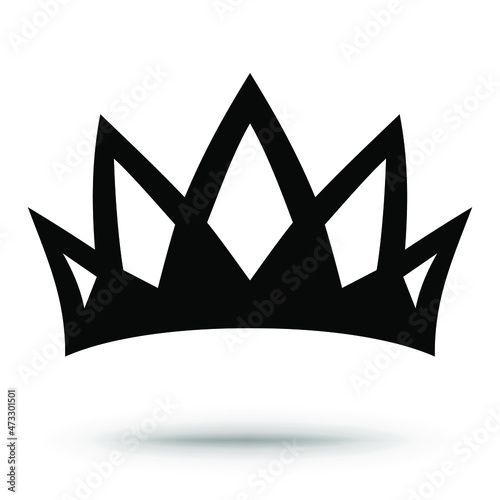 The crown of a monarch. The silhouette of the crown is isolated on white.