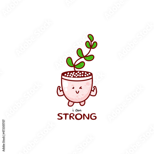 Cute funny plant character. Vector hand drawn cartoon mascot character illustration icon. Isolated on white background. plant character concept