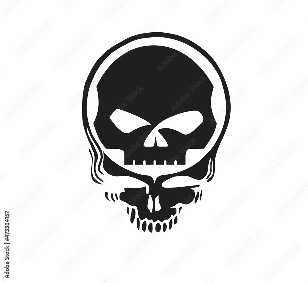 Fototapeta premium Skull in Skull file vector Black and White. Idea for print on clothes