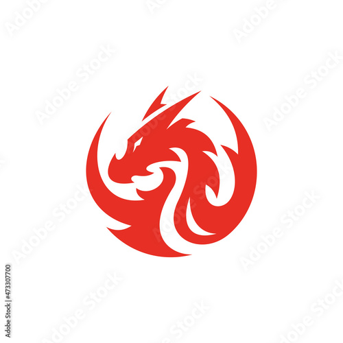 Abstract tribal dragon, serpent vector icon logo
