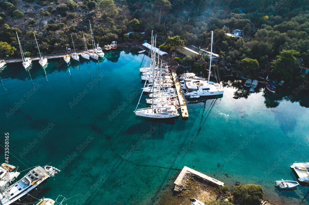 Naklejka premium Yachting in the Mediterranean