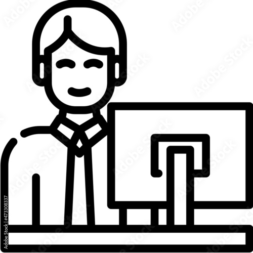 receptionist line icon