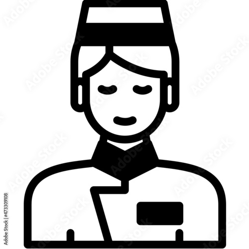bellboy solid line icon